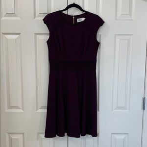 Elegant Purple Cap Sleeve Dress